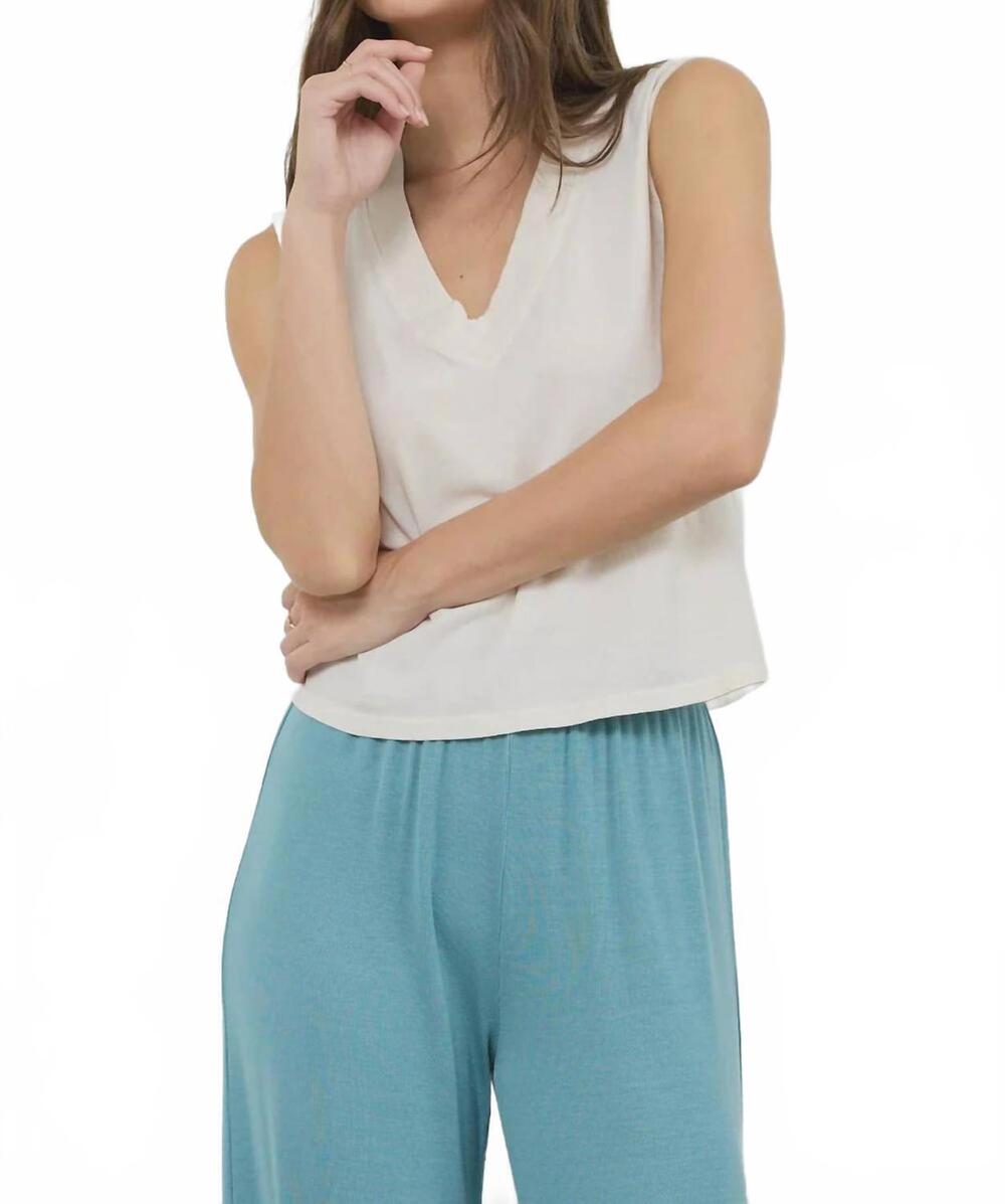 NEW LAMADE staple v-neck tank top in ecru
